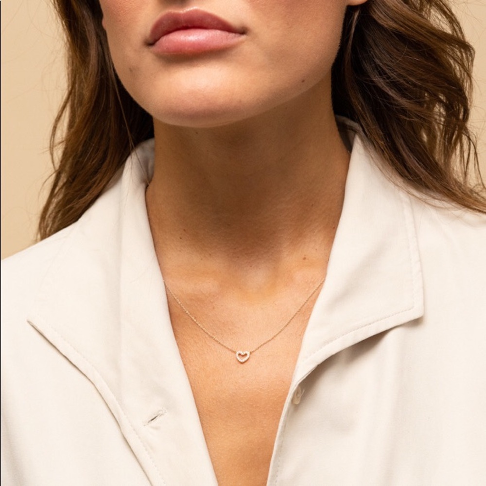 ISO Mejuri Pave heart necklace
